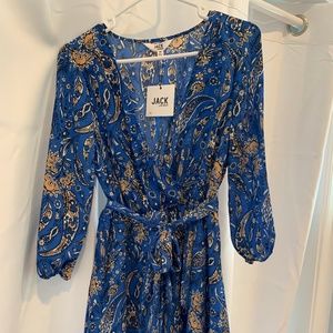 Blue V-Neck Jack by BB Dakota Dress